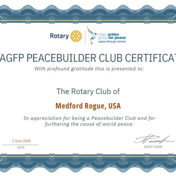 Peacebuilder Club Certificate